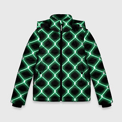 Куртка зимняя для мальчика Зелёная неоновая сетка, цвет: 3D-красный