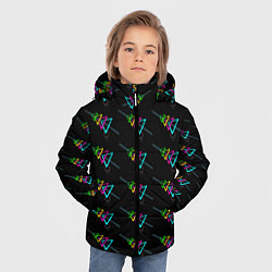 Куртка зимняя для мальчика Colored triangles, цвет: 3D-светло-серый — фото 2