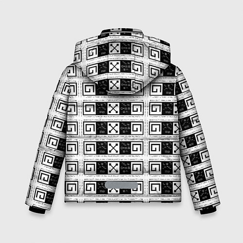 Зимняя куртка для мальчика Signs hieroglyphs / 3D-Светло-серый – фото 2