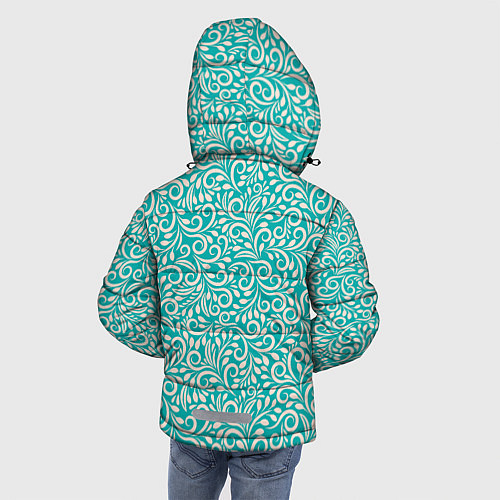Зимняя куртка для мальчика Орнаментная роспись на голубом фоне / 3D-Светло-серый – фото 4