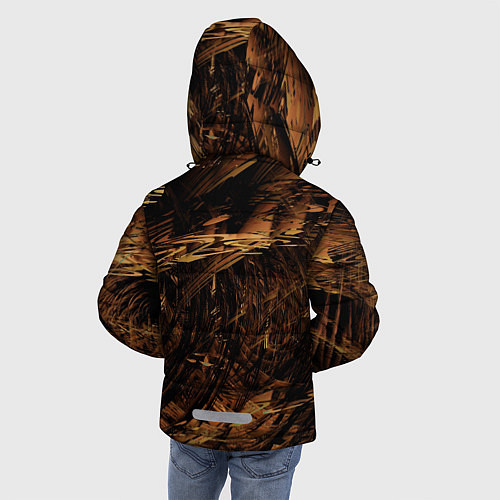 Зимняя куртка для мальчика Абстрактные лиственные краски / 3D-Светло-серый – фото 4