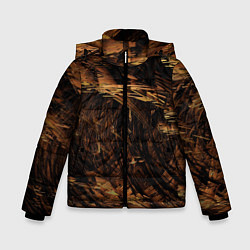 Куртка зимняя для мальчика Абстрактные лиственные краски, цвет: 3D-светло-серый