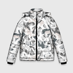 Куртка зимняя для мальчика Абстрактный пятнистый узор Камуфляж зимний, цвет: 3D-светло-серый