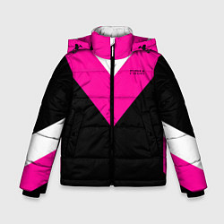 Куртка зимняя для мальчика FIRM черный с розовой вставкой, цвет: 3D-черный