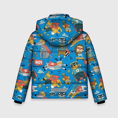 Зимняя куртка для мальчика Животные-супергерои / 3D-Красный – фото 2
