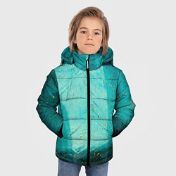 Куртка зимняя для мальчика Сине-зелёный туман и мазки красок, цвет: 3D-черный — фото 2