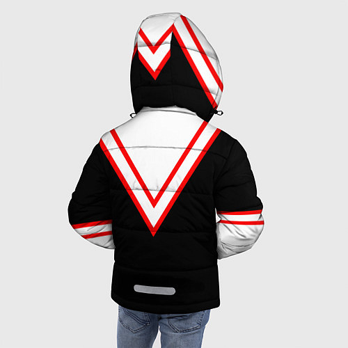 Зимняя куртка для мальчика FIRM черная с белым углом / 3D-Светло-серый – фото 4