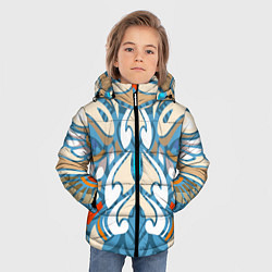 Куртка зимняя для мальчика Нежные восточные узоры, цвет: 3D-черный — фото 2