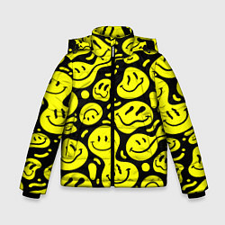 Куртка зимняя для мальчика Кислотный желтый смайлик, цвет: 3D-светло-серый