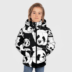 Куртка зимняя для мальчика С пандами паттерн, цвет: 3D-светло-серый — фото 2