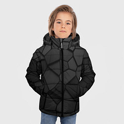 Куртка зимняя для мальчика Черные стальные плиты, цвет: 3D-черный — фото 2