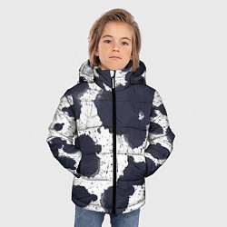 Куртка зимняя для мальчика Художник - акварельные кляксы, цвет: 3D-черный — фото 2