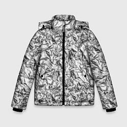 Куртка зимняя для мальчика Текстура мятой алюминиевой фольги, цвет: 3D-светло-серый