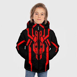Куртка зимняя для мальчика Кибер паук с черепом, цвет: 3D-светло-серый — фото 2