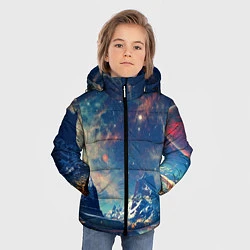 Куртка зимняя для мальчика Горы и бескрайний космос, цвет: 3D-светло-серый — фото 2
