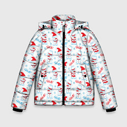 Куртка зимняя для мальчика Снеговики - hello, цвет: 3D-черный
