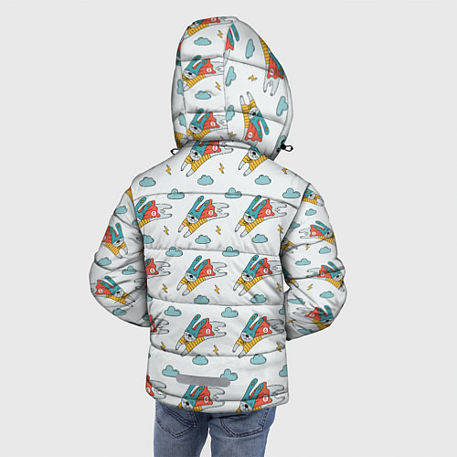 Зимняя куртка для мальчика Супер-заяц / 3D-Черный – фото 4