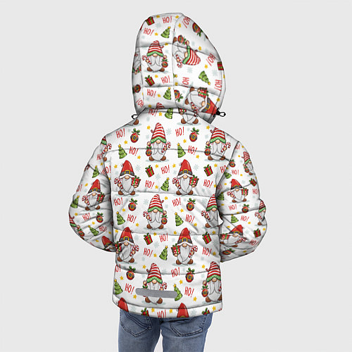 Зимняя куртка для мальчика Рождественские гномы с подарками / 3D-Светло-серый – фото 4