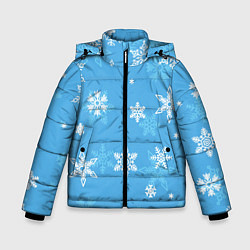 Куртка зимняя для мальчика Голубой снегопад, цвет: 3D-черный