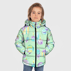 Куртка зимняя для мальчика Новогодний рисунок, цвет: 3D-черный — фото 2