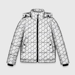 Куртка зимняя для мальчика Белый ромб, цвет: 3D-черный