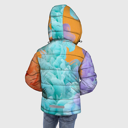 Зимняя куртка для мальчика Красочный и разноцветный дым / 3D-Черный – фото 4