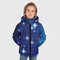Куртка зимняя для мальчика Сияющие и блестящие звезды в ночном небе, цвет: 3D-светло-серый — фото 2