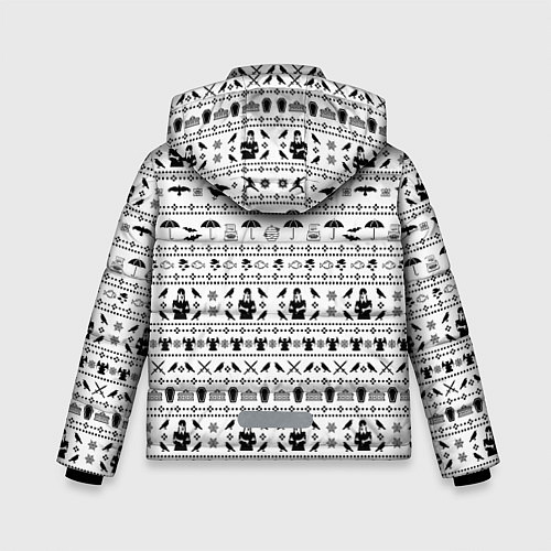 Зимняя куртка для мальчика Black pattern Wednesday Addams / 3D-Светло-серый – фото 2