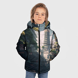 Куртка зимняя для мальчика Пустынная улица Токио, цвет: 3D-черный — фото 2