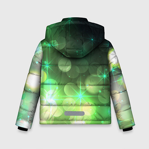 Зимняя куртка для мальчика Неоновый зеленый блеск и черный фон / 3D-Светло-серый – фото 2