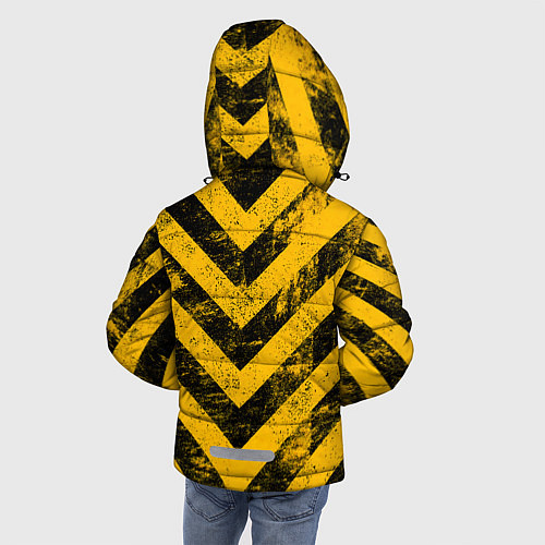 Зимняя куртка для мальчика WARNING - желто-черные полосы / 3D-Светло-серый – фото 4