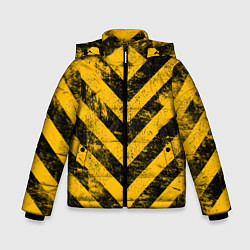 Куртка зимняя для мальчика WARNING - желто-черные полосы, цвет: 3D-красный