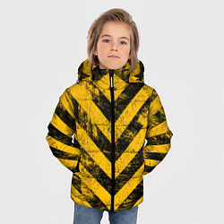 Куртка зимняя для мальчика WARNING - желто-черные полосы, цвет: 3D-черный — фото 2