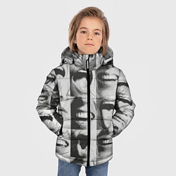 Куртка зимняя для мальчика Принт с частью лица, цвет: 3D-черный — фото 2