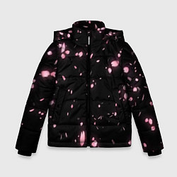 Куртка зимняя для мальчика Неоновые липестки сакуры, цвет: 3D-светло-серый