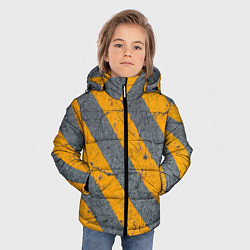 Куртка зимняя для мальчика Желтые полосы на бетоне, цвет: 3D-светло-серый — фото 2