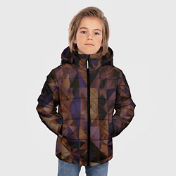 Куртка зимняя для мальчика Стеклянная тёмная геометрическая текстура, цвет: 3D-красный — фото 2
