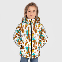 Куртка зимняя для мальчика Супрематические скрипки, цвет: 3D-черный — фото 2