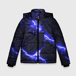 Куртка зимняя для мальчика Красивая синяя неоновая лава, цвет: 3D-красный
