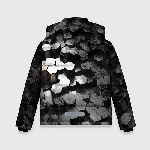Зимняя куртка для мальчика Карбоновые соты абстрация / 3D-Красный – фото 2