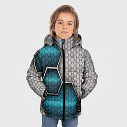 Куртка зимняя для мальчика Cyber texture abstraction, цвет: 3D-красный — фото 2