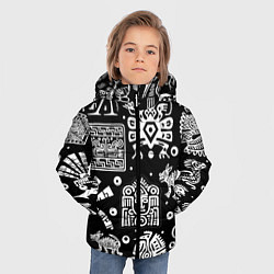 Куртка зимняя для мальчика Знаки племени Майя, цвет: 3D-красный — фото 2
