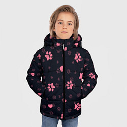 Куртка зимняя для мальчика Лапки котиков, цвет: 3D-красный — фото 2