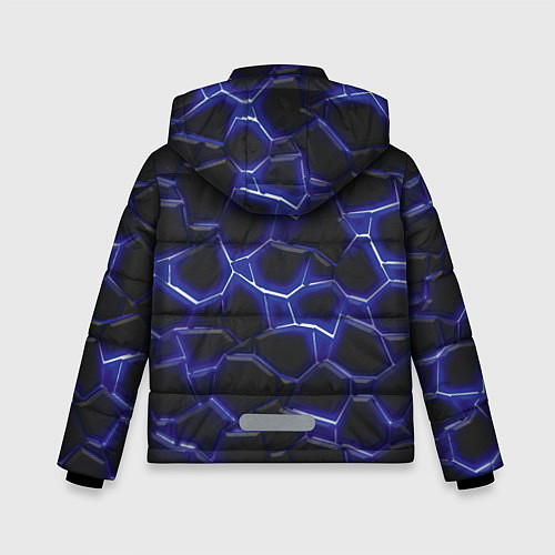 Зимняя куртка для мальчика Синий неон и плиты / 3D-Красный – фото 2
