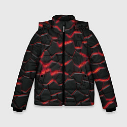 Куртка зимняя для мальчика Красный неон и плиты, цвет: 3D-красный