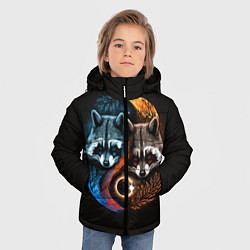 Куртка зимняя для мальчика Инь-янь еноты, цвет: 3D-светло-серый — фото 2