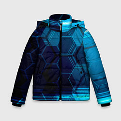 Куртка зимняя для мальчика Зеркальная нано абстракция, цвет: 3D-черный