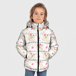 Куртка зимняя для мальчика Конверты с сердечками - паттерн, цвет: 3D-светло-серый — фото 2