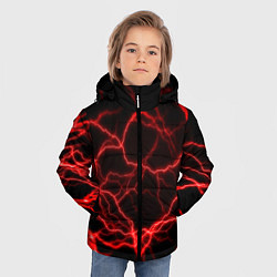Куртка зимняя для мальчика Молнии гроза ночь, цвет: 3D-светло-серый — фото 2