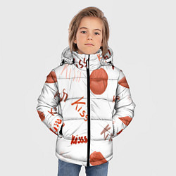 Куртка зимняя для мальчика Поцелуйчики, цвет: 3D-светло-серый — фото 2